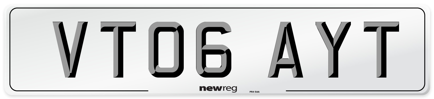 VT06 AYT Number Plate from New Reg